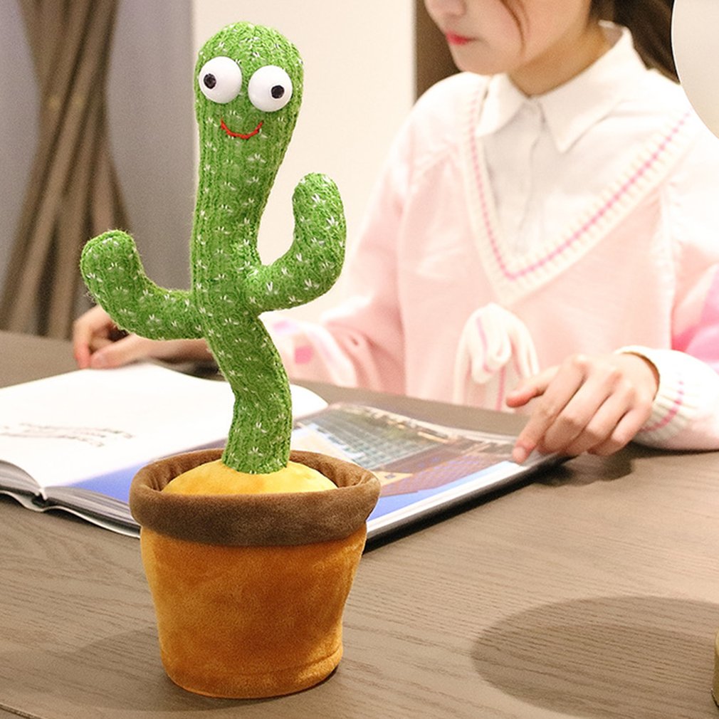 Dancing Cactus Toy with Recording - Rechargeable/Cell Operated Plush Funny Electronic Shaking Cactus Singing Dancing Cactus