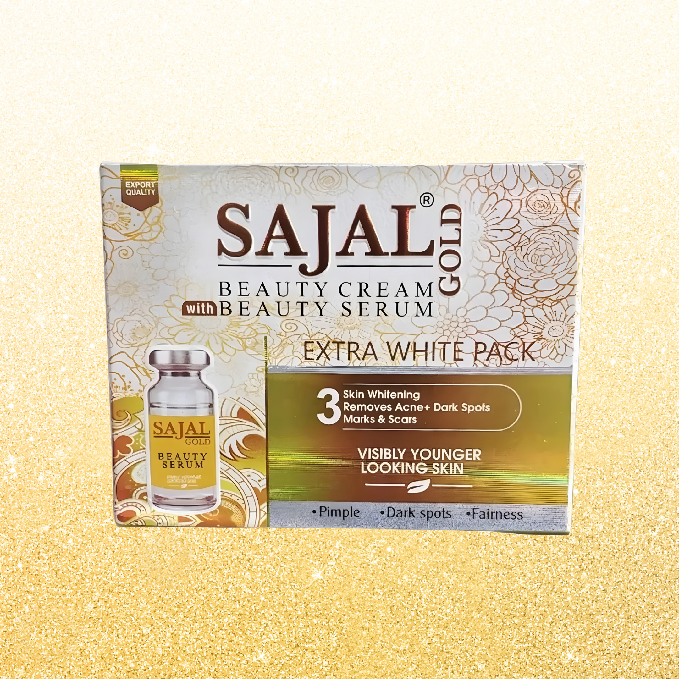 Sajal Gold Beauty Cream (Extra White Pack) with Beauty Serum