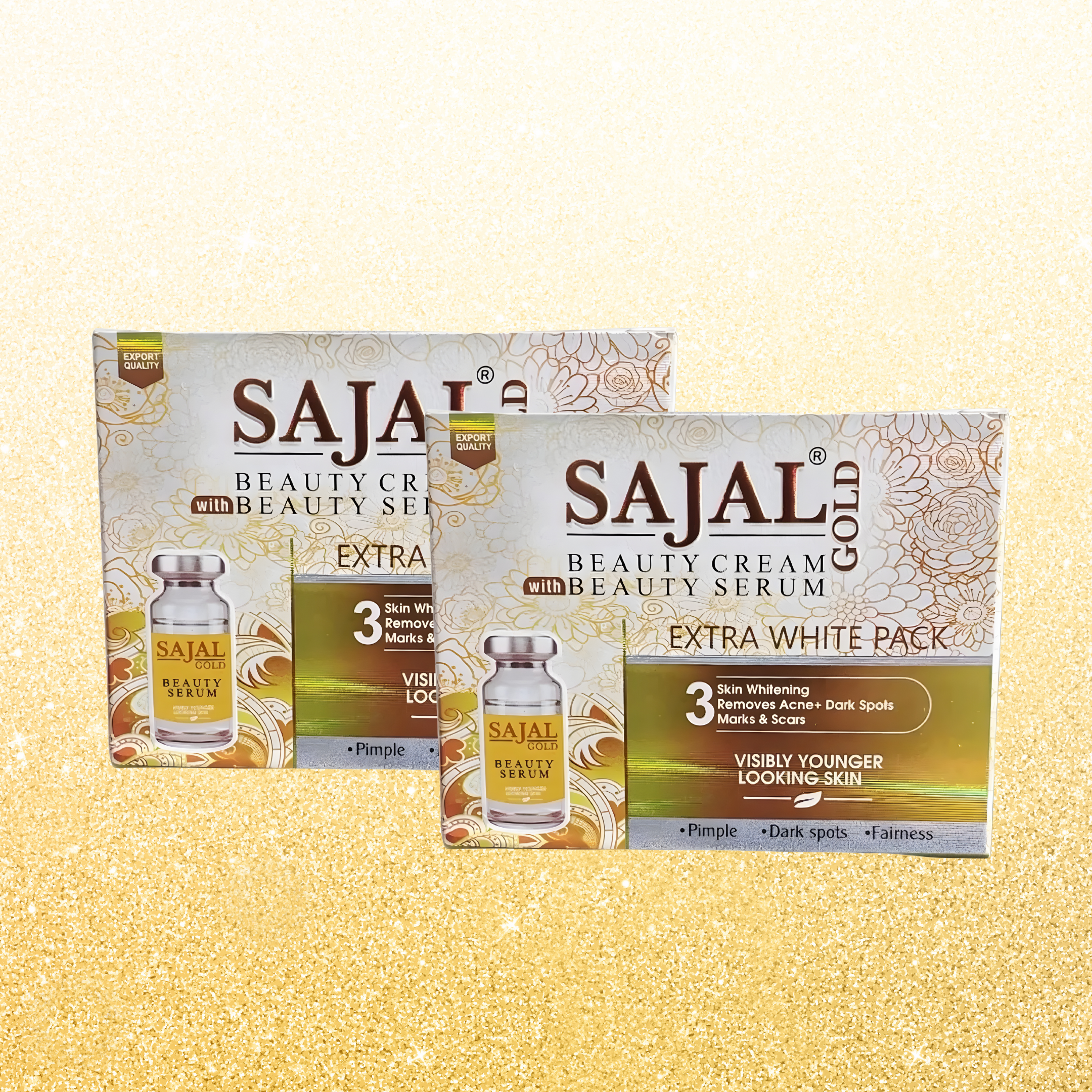 Sajal Gold Beauty Cream (Extra White Pack) with Beauty Serum